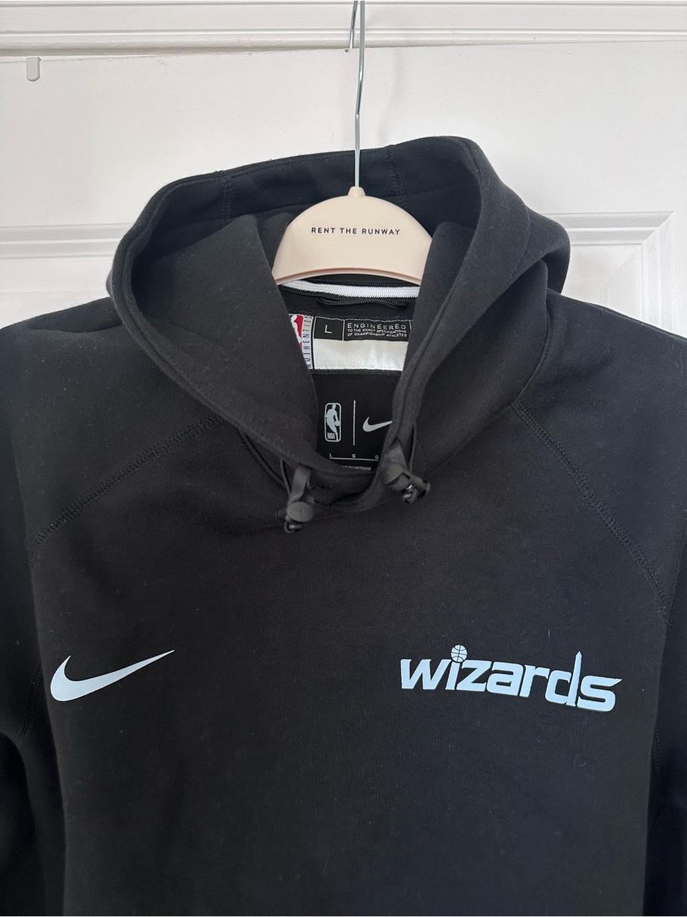 Nike NBA Washington Wizards hoodie hooded Sweatshirt - Black with White